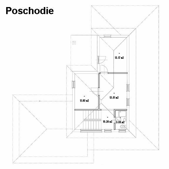 Nizkoenergeticky dom Eco 113 podorys poschodie Ecostav Montovaný dom ECO   113