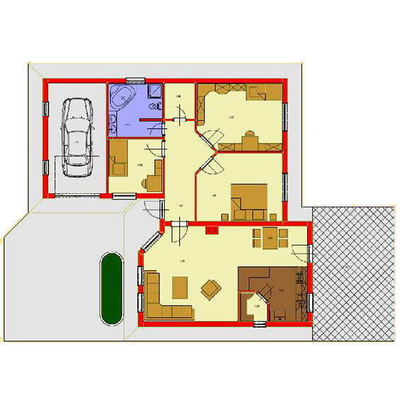 Nizkoenergeticky dom Eco 114 podorys Ecostav Montovaný dom ECO   114