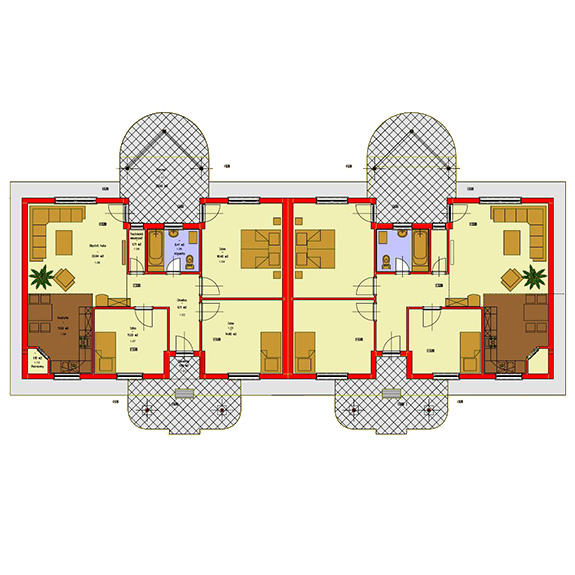 Nizkoenergeticky dom Eco Twin podorys Ecostav Montovaný dom ECO   Twin